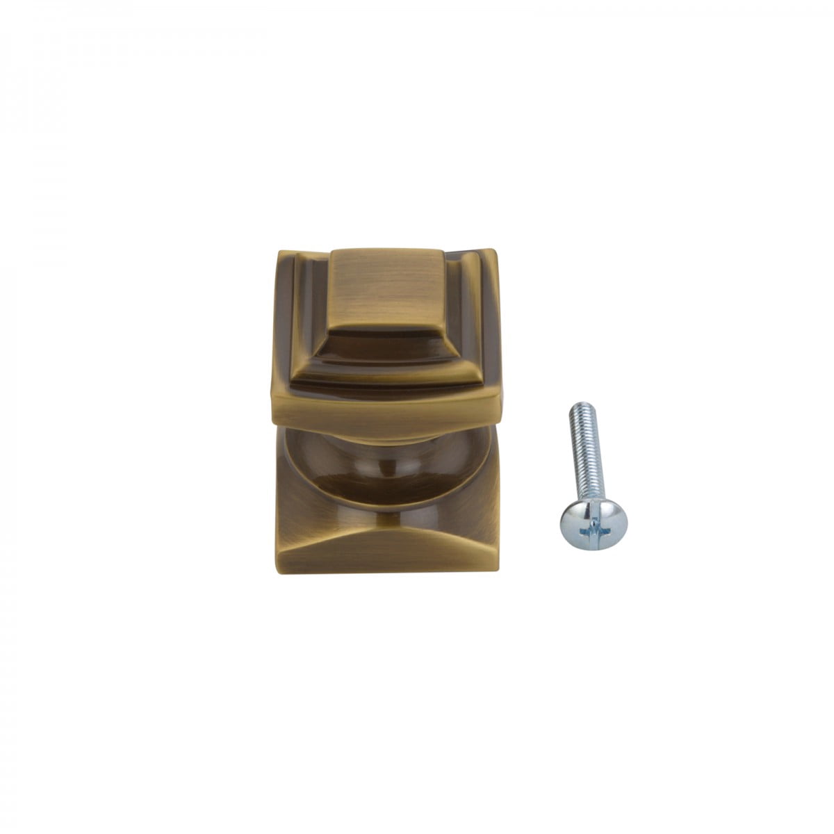 Antique Brass 1.25'' Kitchen Cabinet Doorknob Pull Handles w/Screws Renovators Supply - Set of 6