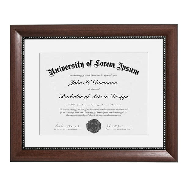 11x14 Mahogany Document Frame Display 8.5x11 w/Mat, 11x14 w/out Mat