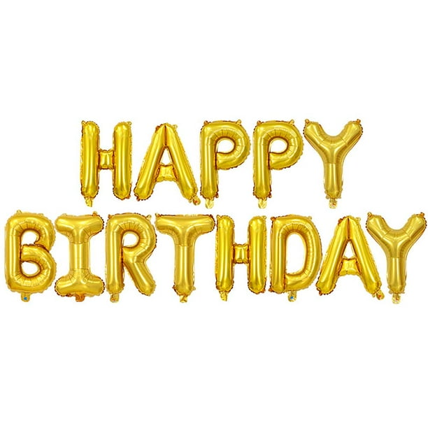 Globos con letras de feliz cumpleaños para bebé de 16 pulgadas, globos de papel de aluminio, decoraciones para fiestas, globos de cumpleaños para niños
