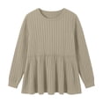thumbnail image 7 of yillto Plus Size Womens Sweaters Long Sleeve Ribbed Knit Lightweight Ruffle Hem Fashion Tunics Tops, 7 of 7