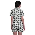 thumbnail image 4 of Moomaya Button Up Pjs For Women Cotton Shorts Shirt Set Notch Collar Sleepwear, 4 of 6
