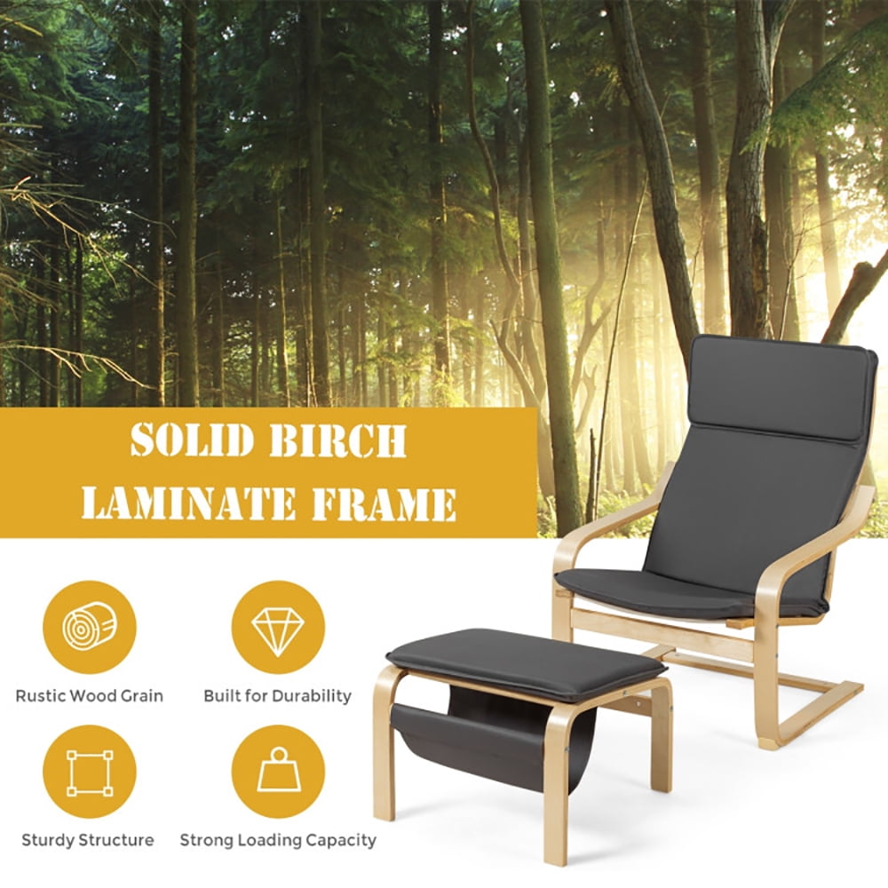 Finihen Bentwood RecliningChair, Relax Bentwood Lounge Chair Set with Magazine Rack, for Living Room, Bedroom, Gray Finihen Bentwood RecliningChair, Relax Bentwood Lounge Chair Set with Magazine Rack, for Living Room, Bedroom, Gray