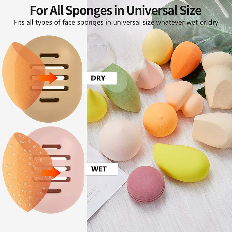 Makeup Sponge Holder,Double-sided Stripe Vented Silicone Beauty Holder for Make Up Sponge Travel Case for All Sponges Reuse Easy to Carry,Rose Red-A - Walmart.com