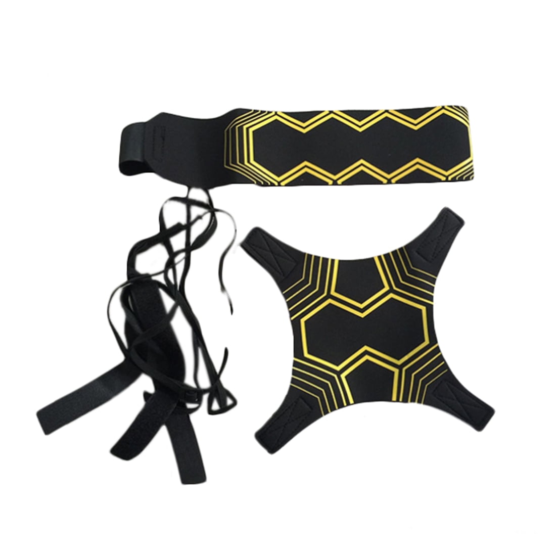 Football Training Tool Auxiliary Soccer Practice Equipment Juggling Band Black + Yellow by