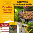 thumbnail image 4 of Paella Burner and Stand Set 16 Servings, 22 Inch Paella Pan, Dual Propane Outdoor Stove with Stand & Regulator, Portable Gas Cooker for Camping Crawfish Boil Cooking Outdoor, Paellera Propano, 4 of 7