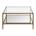 thumbnail image 5 of Evelyn&Zoe Hera 32" Wide Square Coffee Table with Mirror Shelf, Antique Brass, 5 of 9