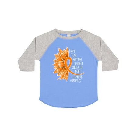 

Inktastic Leukemia Awareness Orange Sunflower Ribbon Gift Toddler Boy or Toddler Girl T-Shirt