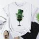 thumbnail image 4 of El Día de San Patricio Manga Corta Cuello Redondo Suéter Casual Top, Ligero 95% Poliéster 5% Blusa de Spandex para Vacaciones Y Uso Diario, Tops de Mujer Casual, 4 of 5