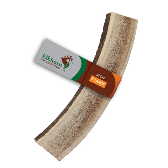 Elkhorn Premium Chews X Large split (7-10โ long) elk antler chew for 50 lb dogs (1 pack) all-natural premium-grade antler bone, sourced in the USA