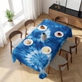 thumbnail image 3 of Blue Tie Dye Table Cloth Waterproof Tablecloths, Boho Ethnic Abstract Ombre Pattern Art Tablecloth Dining Table Cover for Kitchen Party Tabletop Outdoor, Rectangle Tablecloth 54x108 Inch, 3 of 9