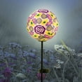 thumbnail image 4 of Forever Gifts Inc. Purple Paper Mache Ball Solar Stake Light, 4 of 7