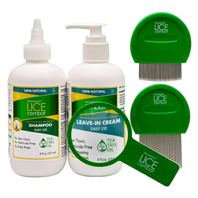 Kit de tratamiento para piojos NatulaBusa Lice Combat con champú y crema