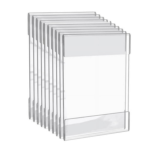 8.5X11Inch Clear Acrylic Sign Holders with Double Sided Adhesive Tape for Wall Sign Memo Document Menus Display 10 Pack