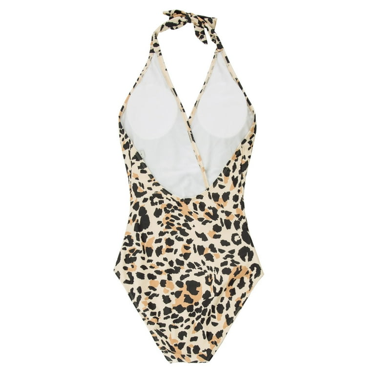 Grace Karin Women's Halter One Piece Swimsuit Deep V Neck