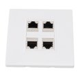 thumbnail image 1 of Jack Wall Plate, Cat 6 PlacA de Pared Ethernet Material ABS Duradero 4 Puerto para Cat5 Cat5e, 1 of 7