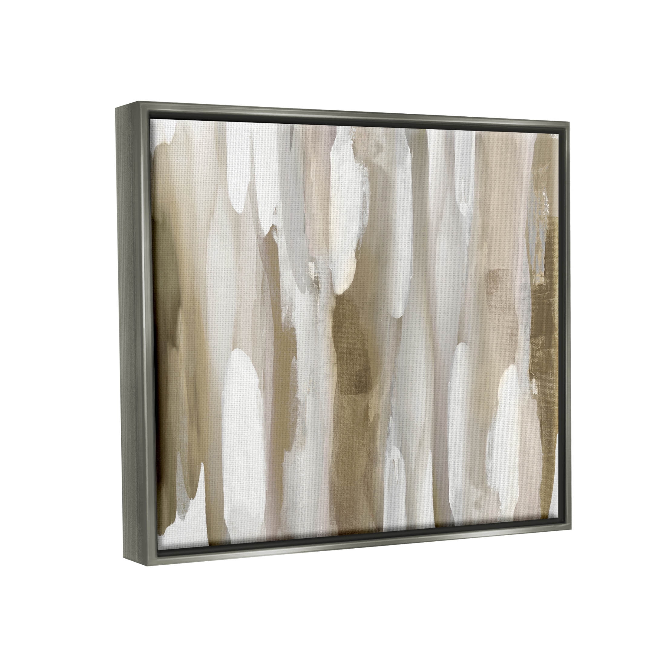 Stupell Industries Brown Fluid Shapes Arrangement Graphic Art Luster Gray Floating Framed Canvas Print Wall Art, Design by Jackie Hanson