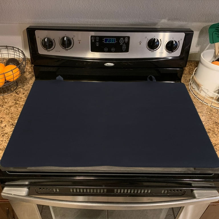 Stove Top Cover for Electric Stove, 24.2 x 20.8 Heat Resistant Glass  Stove Top Cover, Countertop Protector Mat Black 