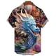 thumbnail image 2 of Camisa de Año Nuevo 2024 para hombre, camisas de manga corta con cuello de solapa a la moda, blusas y camisas con estampado 3D de dragón geniales, 2 of 4