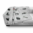 thumbnail image 3 of Sushi Soft Flannel Fleece Throw Blanket, Minimalist Art Japanese Dishes as Miso Soup Shrimp and Tuna Roll, Cozy Plush for Indoor and Outdoor Use, 50" x 70", Black White and Coral, by Ambesonne, 3 of 6