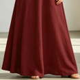 thumbnail image 4 of Morttic Women's Sexy Spaghetti Strap V-Neck Maxi Dress with Pockets – Flowy A-Line Summer Sundress Casual Daily Wear Wine Red，XL, 4 of 6