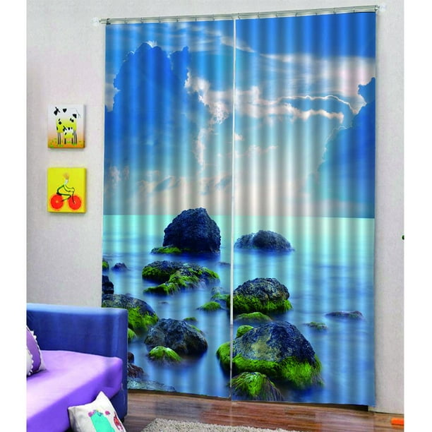 Cortinas de ventana insonorizadas Perfecl Cortinas de ventana de impresión 3D Estilo-3 170x200cm