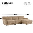 thumbnail image 3 of 110" Modular Sectional Sofa with Charging Station, L-Shaped Chenille Cloud Couch with Extra-Wide Seat and Moveable Ottoman for Living Room, Khaki, 3 of 10