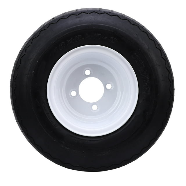 18x8.50-8 Tubeless Tire with Rim, Lawn Mower Tire On Wheel 4 Bolts High Stability Puncture Proof Excellent Grip for Riding Lawn Mower