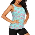 thumbnail image 2 of Vsdgher Débardeur Imprimé Donuts Colorés pour Femmes, Séchage Rapide, Sport, Course - Petit, 2 of 7