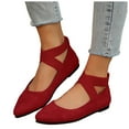 thumbnail image 5 of YLYL Women's Ballet Flats with Ankle Straps Pointed Toe Slip on Comfortable Fashion Casual Walking Shoes, 5 of 7