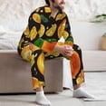 thumbnail image 7 of Yiaed Tangerine Print Men’s Pajamas Set - Long Sleeve Button Down Sleep Shirt and Pajama Bottoms Sleepwear Set Mens Pjs Sets Men's Pajama Bottoms-Medium, 7 of 7