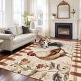 thumbnail image 3 of Vintage Rooster Area Rug 6x9 FT, Non Slip Living Room Throw Carpet, Watercolor Spring Floral Farmhouse Animals Washable Soft Large Floor Carpet Non-Shedding Rug for Bedroom Dining Room Play Room, 3 of 9