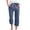 Navy, variant on BangWanChi Leggings for Women Capri Capris Pants for Women Casual Summer Cotton Linen 3/4 Pants Wide Leg Capris Lightweight Baggy Cropped Trousers