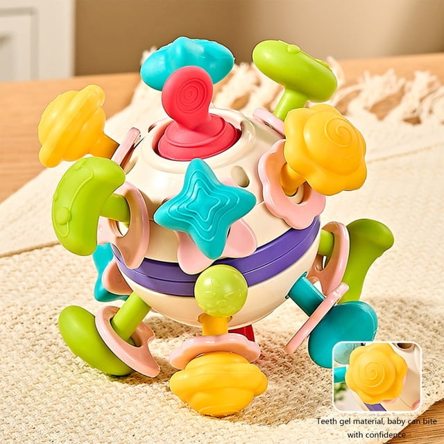 Ofertas de Black of Friday kkbbma Toys under $5 Juguete para beber juguete para bebés juguetes sensoriales 0-6 meses, silicona baby mordedor Montessori juguete para bebés Actividad de agarre juguete,
