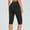 Black, variant on Shldybc Women's Knee Length Leggings High Waisted Workout Exercise Casual Yoga Pants with Pockets