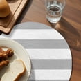 thumbnail image 4 of Round Placemats Grey and White Stripe 15 inch Set of 2 Table Mats for Dining Table Simple Style Heat Resistant Non-Slip Kitchen & Home Decorative Place Mat Set, 4 of 8