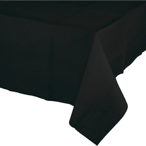 Hoffmaster Group 913260 54 x 108 in. Black Velvet Plastic Tablecover, Pack of 12
