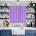 thumbnail image 2 of Curtains 63 Inch Length 2 Panels, Purple Striped Grommets Window Treatment Curtain, Geometric Pink Vertical Solid Rainbow Thermal Curtains Drapes for Living Room/Bathroom, 2 of 9