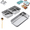 Double grid + Single grid, variant on RuWeoMaa Stainless Steel Double Compartment Snack Containers, Reusable Grab And Go Snack Containers With Lids, Stainless Steel Snack Box For Travel And Outdoor Camping, Food Prep For Daily