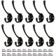 thumbnail image 1 of Percheros de pared, ganchos para perchero, para baño, cocina, 10 ganchos de pared negros + 20 tornillos, gancho de pared multifuncional, 1 of 8
