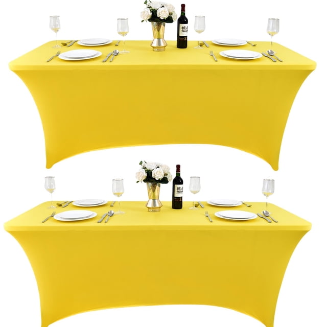 Cubierta de mesa ZarzaAsik Spandex de 4 pies para etiqueta plegable rectangular