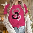 thumbnail image 5 of Goodtrade8 Valentines Shirts Womens Short Sleeve Plus Size Ladies Valentines Day Love Crew Neck Heart Printed Casual Womens T-Shirts, 5 of 7
