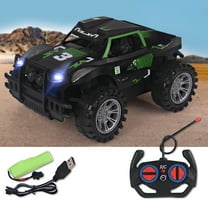 Rechargeable Off Road Remote Control Car, 4WD All Terrain RC Vehicle with LED Lights Treaded Tires Full Directional Steering for Indoor Outdoor Use