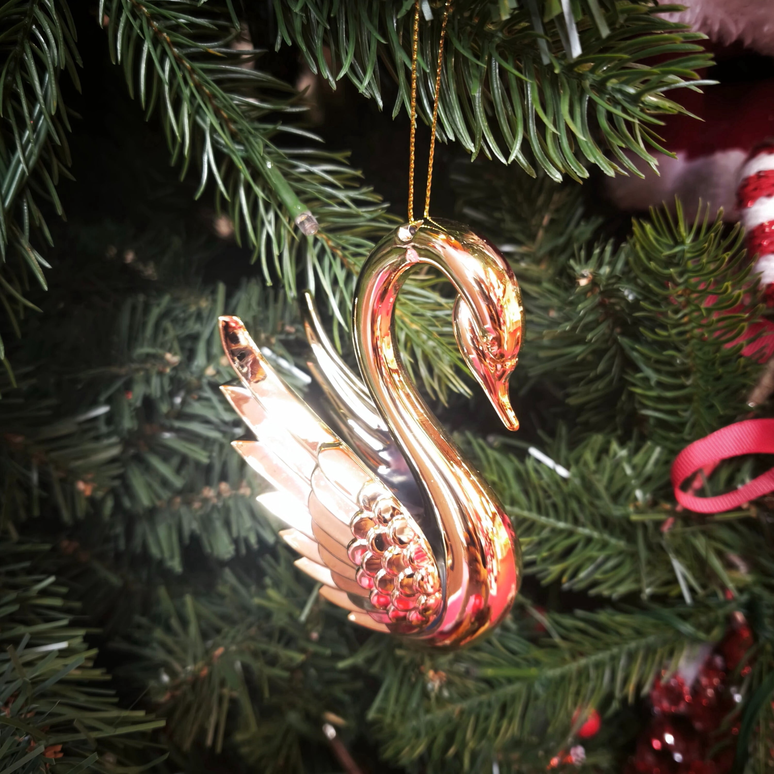 Champagne Swan Christmas Ornament, 4", by Holiday Time