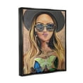 thumbnail image 5 of Stupell Industries Trendy Woman Luna Moth City Reflection Sunglasses Painting Jet Black Floating Framed Canvas Print Wall Art, Design by Stacy Gresell, 5 of 5