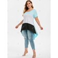 thumbnail image 3 of Tamaño más Colorblock Alto Bajo camiseta Rosegal Camisetas tallas grandes, 3 of 5