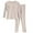 Beige, variant on Women's Home Wear Set Crew Neck Long Sleeve Built In Bra Pullover Top Long Pants Solid Color Seamless Thermal Underwear (3, Red)