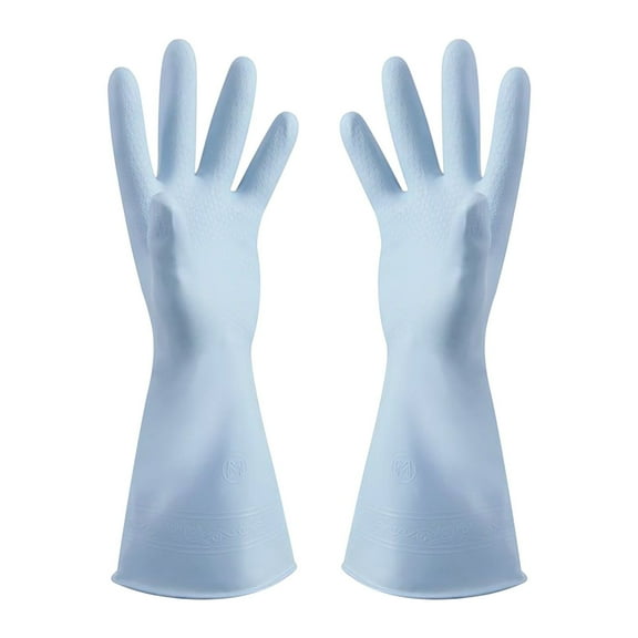 Oalirro Rubber Gloves for Dishwashing,Cleaning Gloves,Dishwashing Gloves,Dish Gloves-Waterproof Household Gloves for Laundry, Gardening Light blue L