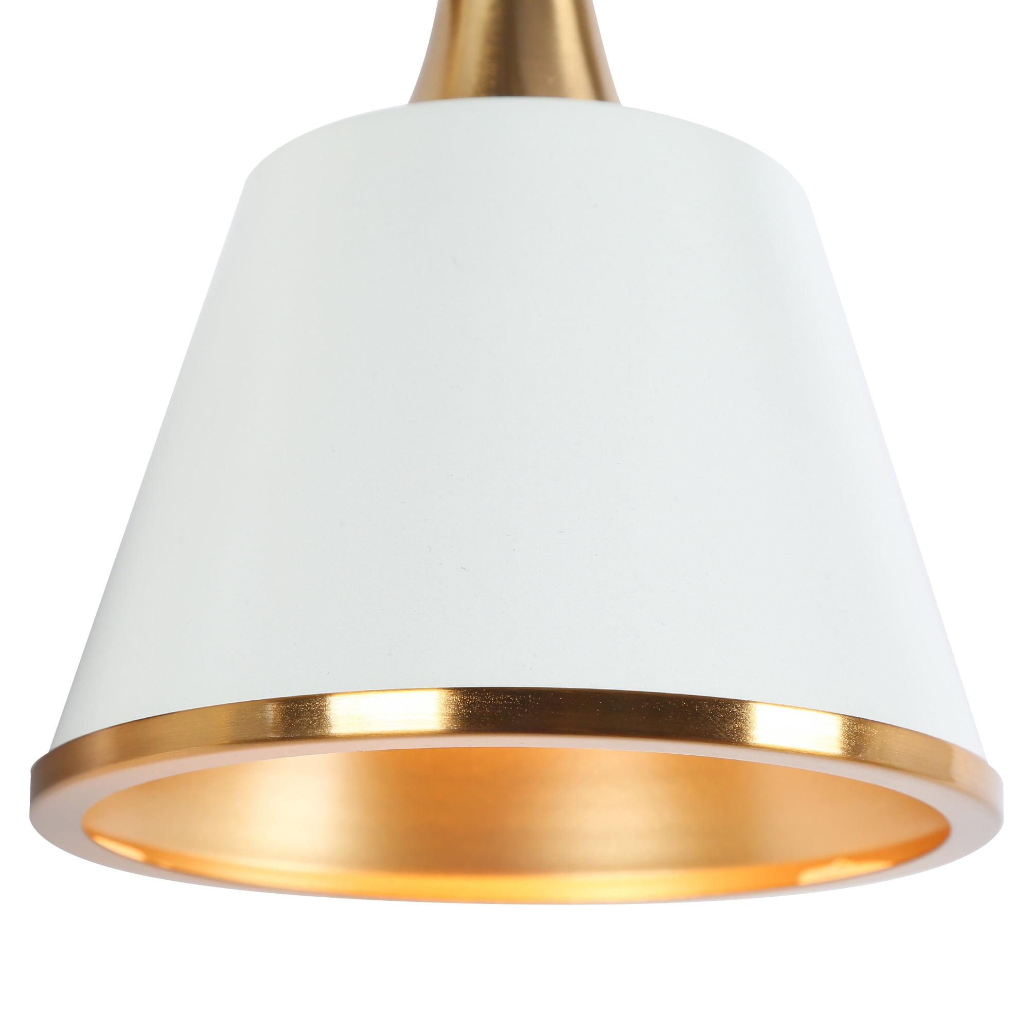 LNC White & Gold 3-Light Bathroom Vanity Light with Cone Shades, Dimmable, 22.5" W