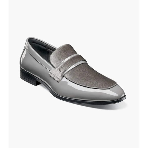 Stacy Adams Spratley Moc Toe Saddle Slip On Dress Shoes Gray 25686-020