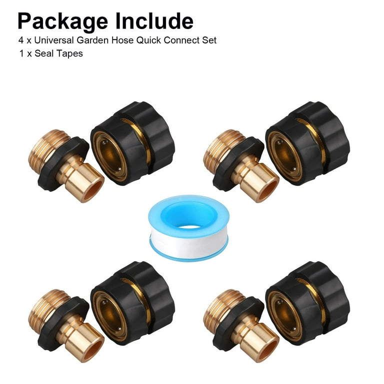 TSV Garden Hose Quick Connector Set, Male and Female Garden Hose Fitting,  Aluminum Water Hose Connector